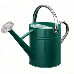 SunnyTong front view of green watering can showing shape and easy pouring benefit