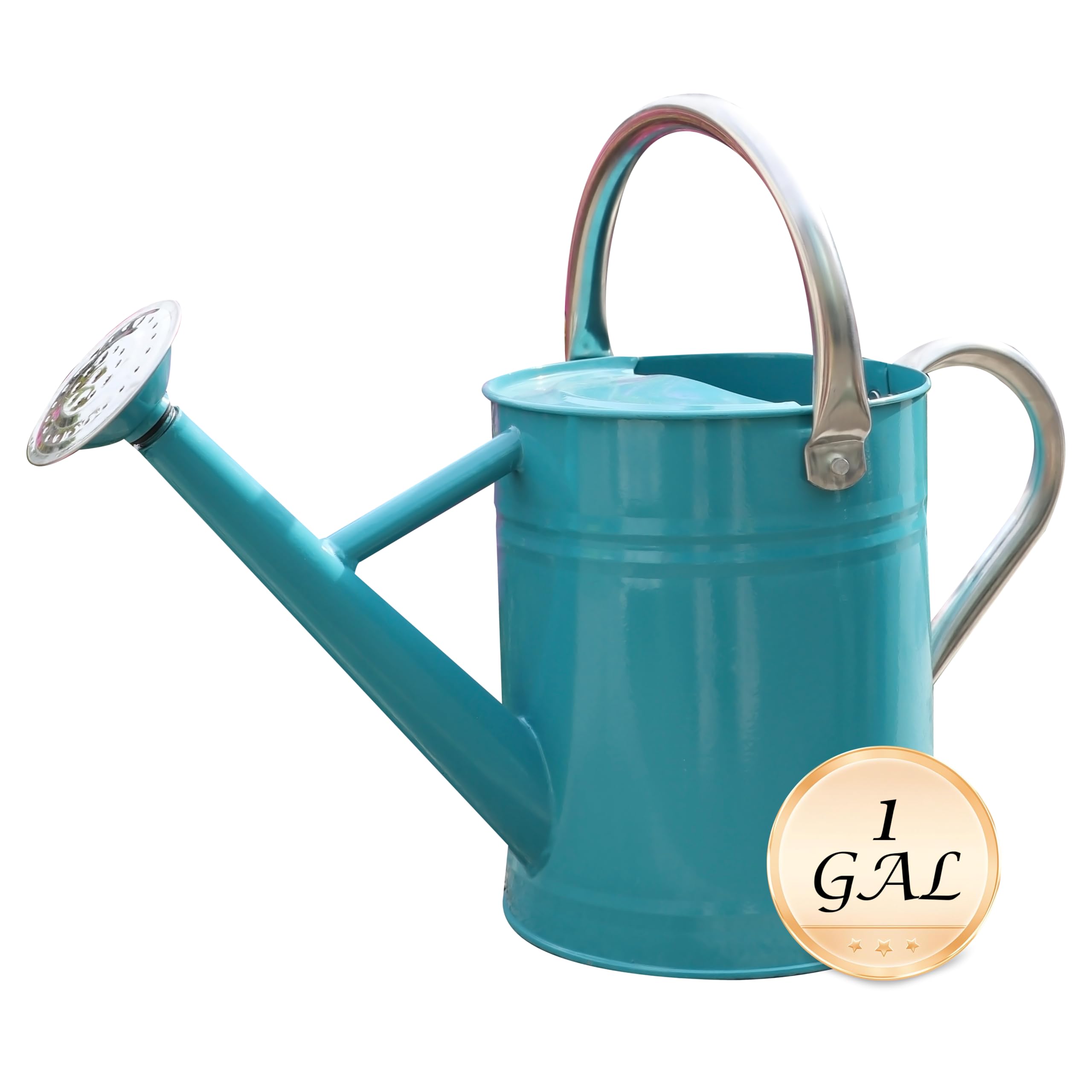 SunnyTong leaf green watering can staged in garden setting showing decorative appeal benefit