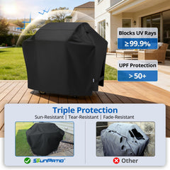 SunPatio adjustable strap clip securing cover to prevent wind lift