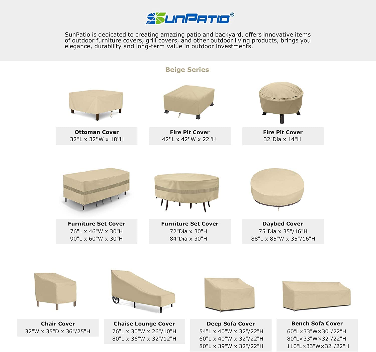 SunPatio cover folded for compact storage showing easy stowability benefit