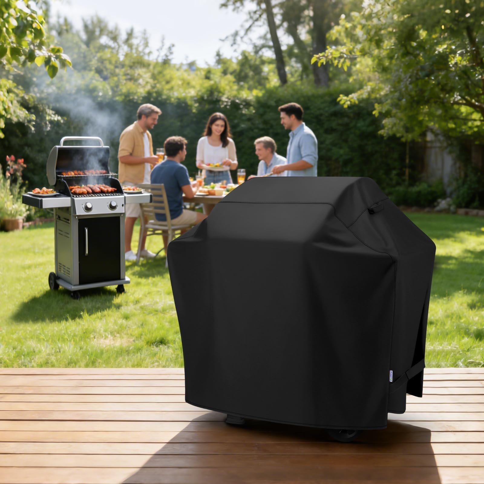 SunPatio folded cover stored compactly to save space