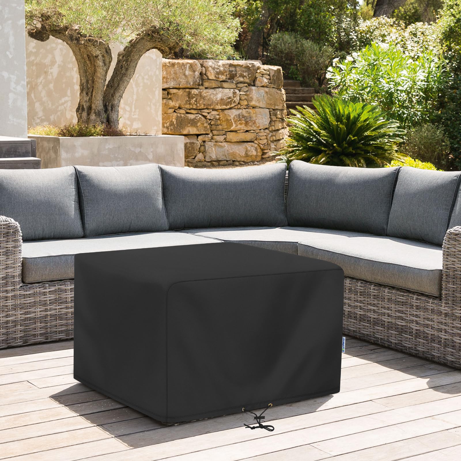 SunPatio folded cover ready for storage saving space and prolonging life
