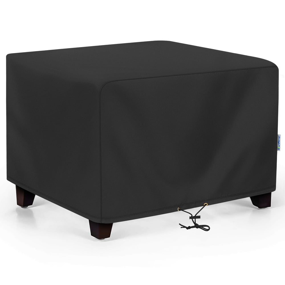 SunPatio front view of ottoman cover showing full fit and protection