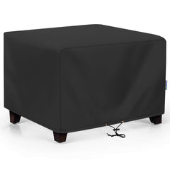 SunPatio front view of ottoman cover showing full fit and protection