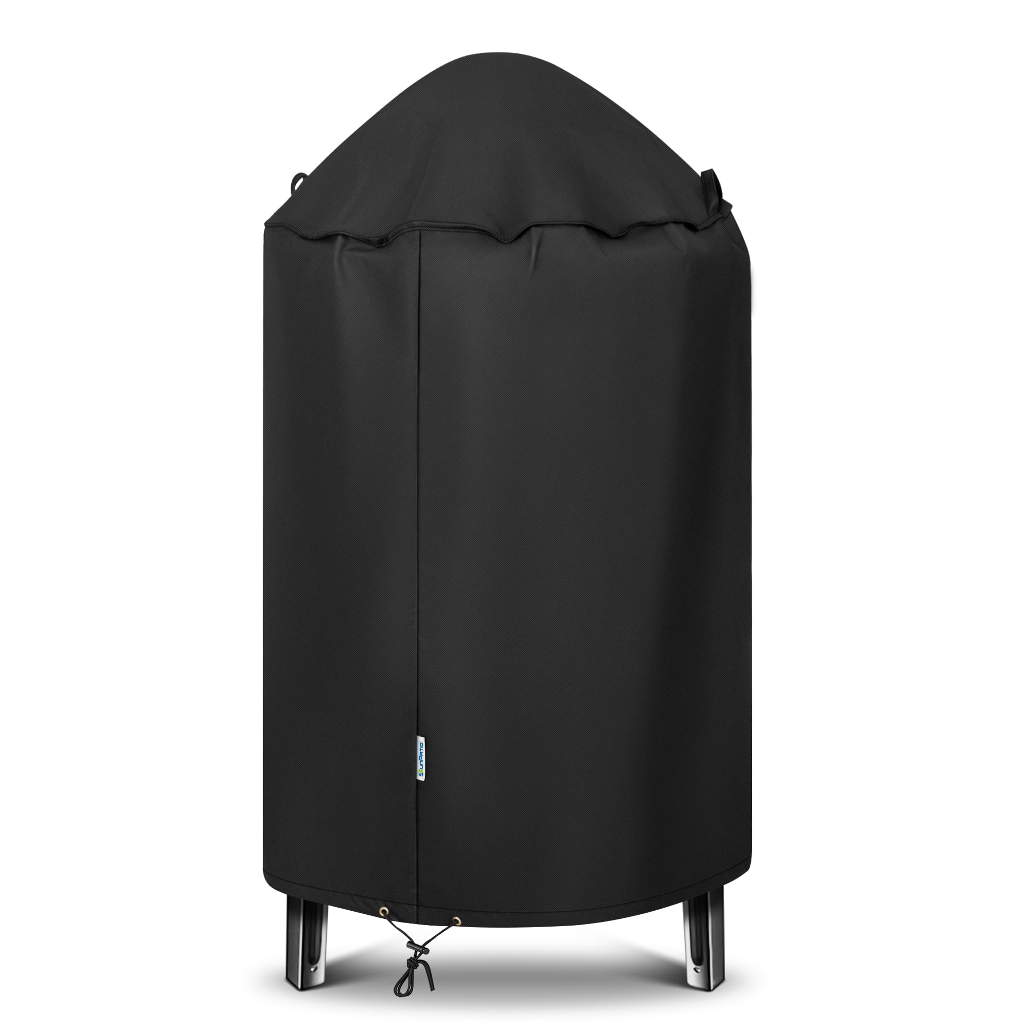 SunPatio front view of round smoker cover showing full waterproof protection