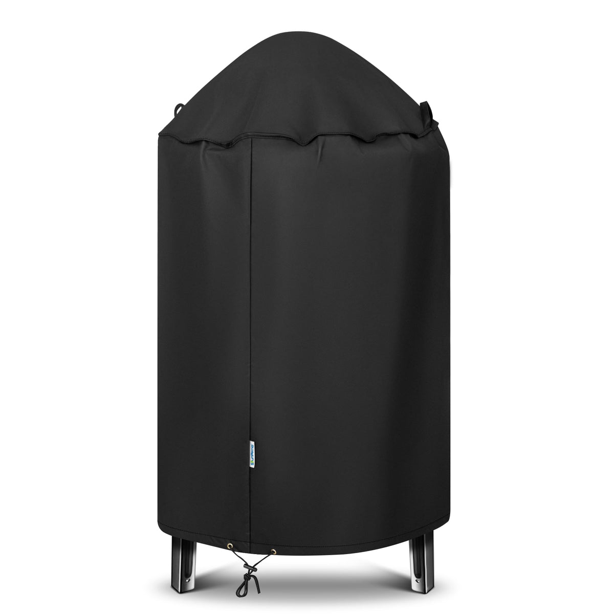 SunPatio front view of round smoker cover showing full waterproof protection