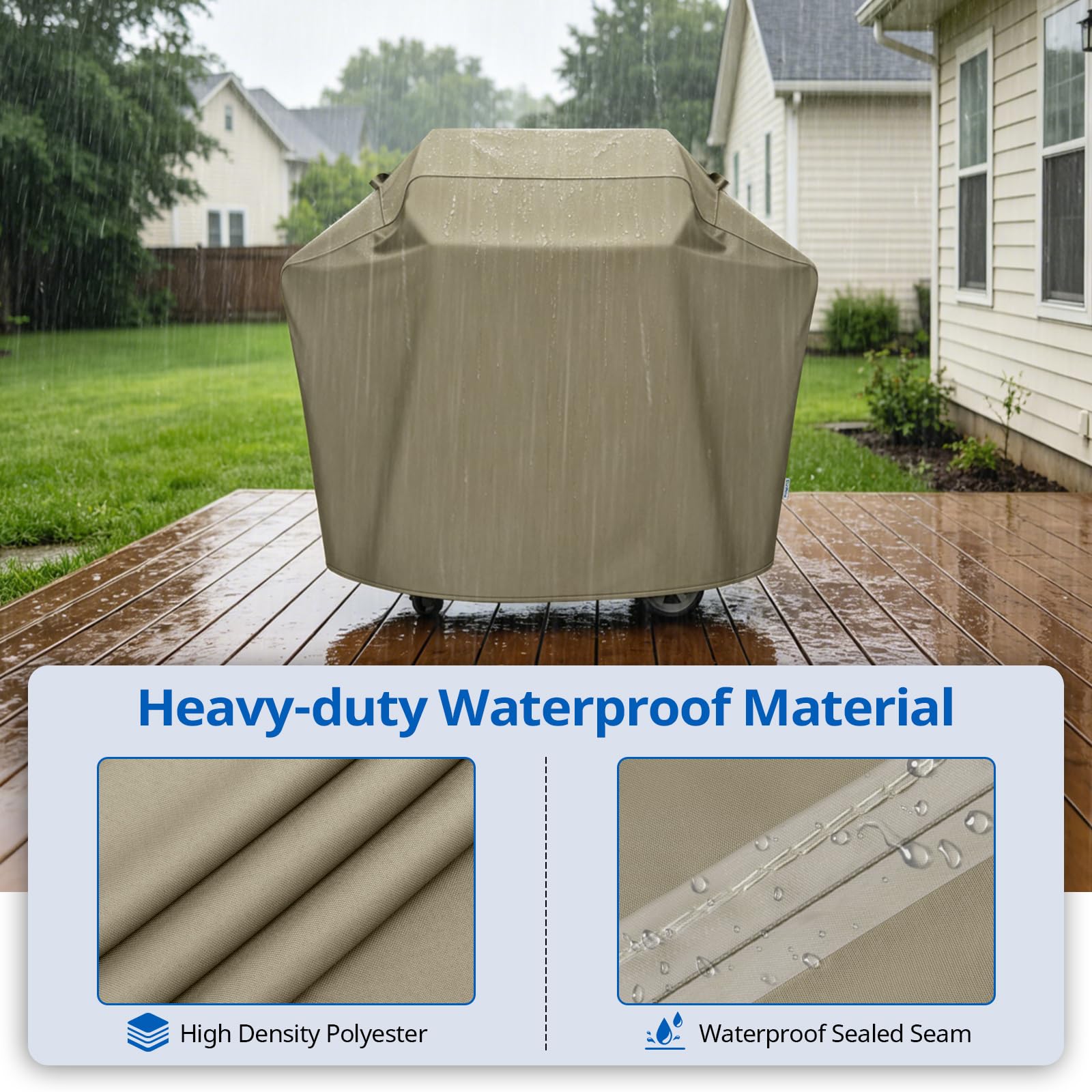 SunPatio waterproof sealed seam detail demonstrating leak protection