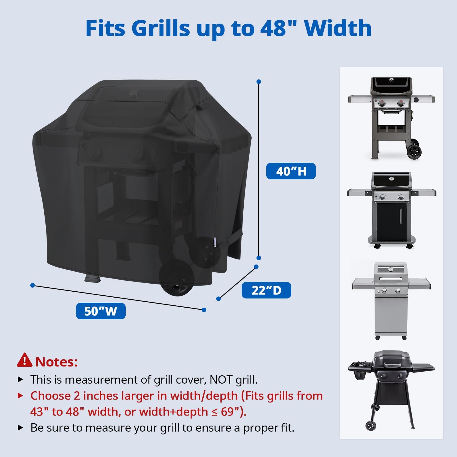SunPatio side view showing adjustable strap securing cover in wind