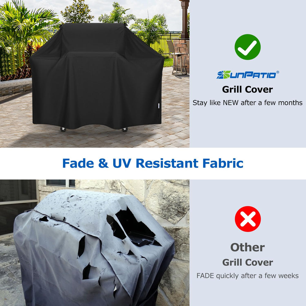 SunPatio side straps and buckles detail secures cover against wind