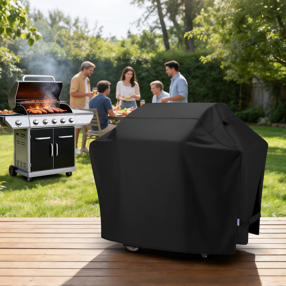 SunPatio cover with measuring tape showing 60-inch fit guidance