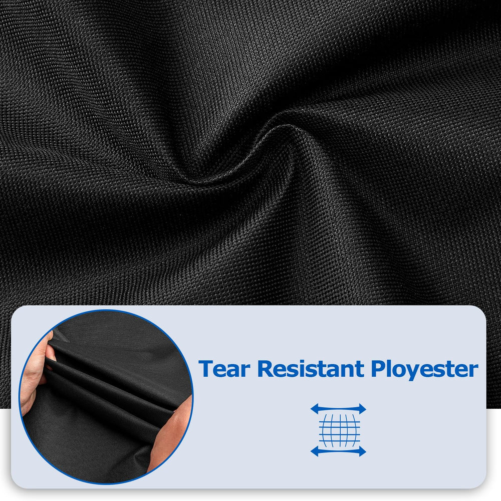 SunPatio rinsing cover with hose demonstrates easy waterproof cleaning