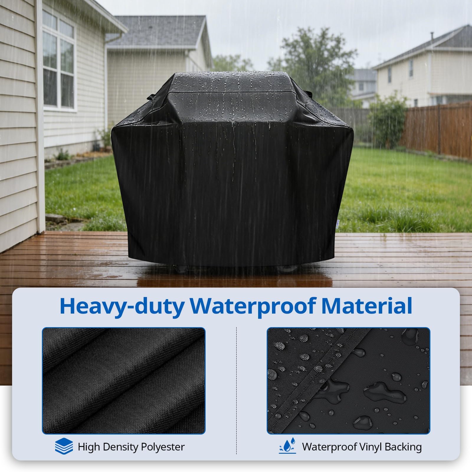 SunPatio waterproof vinyl lining detail protecting grill from moisture