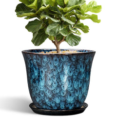 SUNPOTFOR front view of blue planter showing modern design and appeal