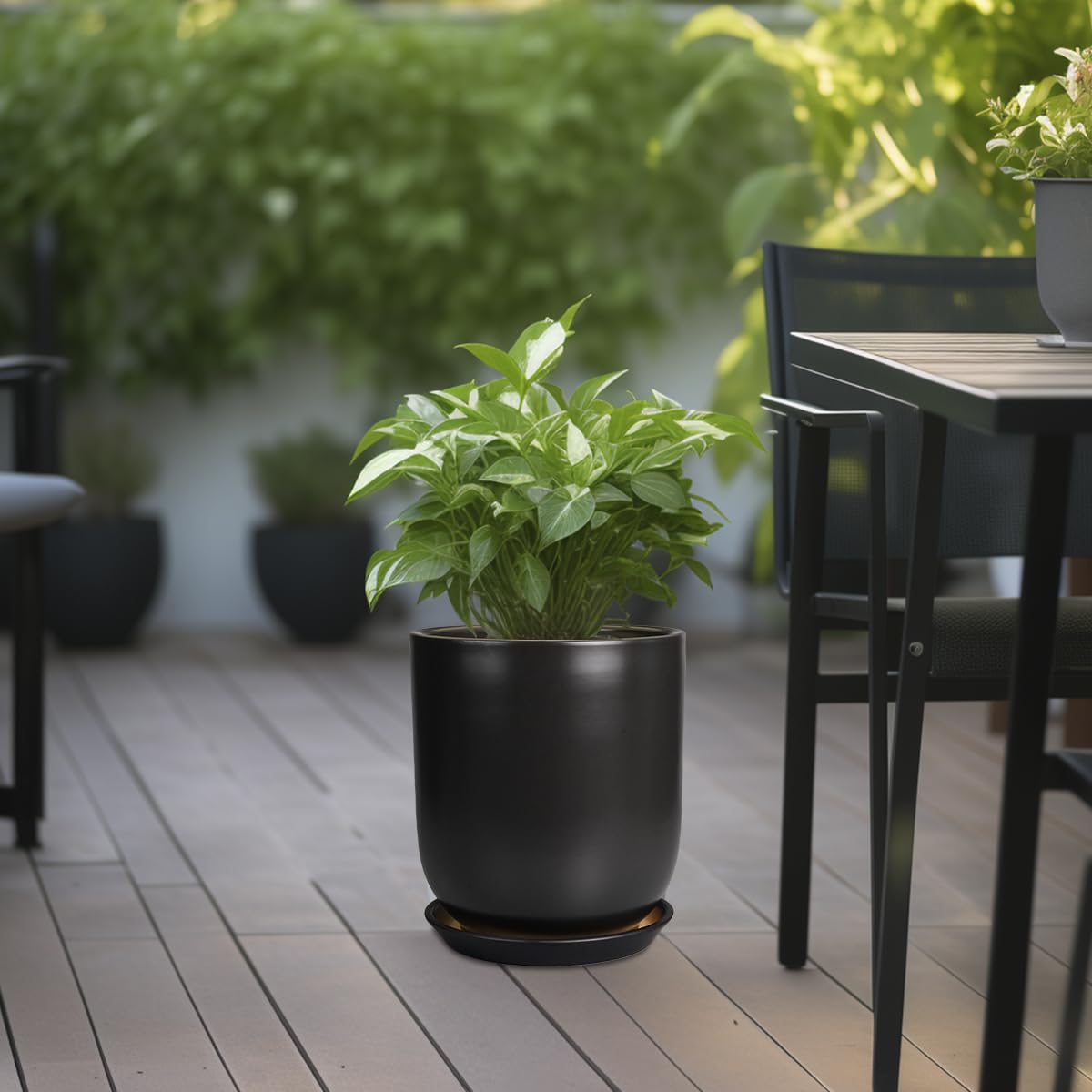 SUNPOTFOR saucer under pot catching runoff to protect surfaces and simplify watering