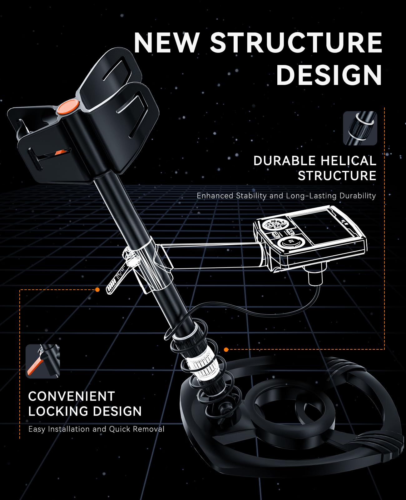 SUNPOW ergonomic handle and adjustable shaft detail for comfortable control