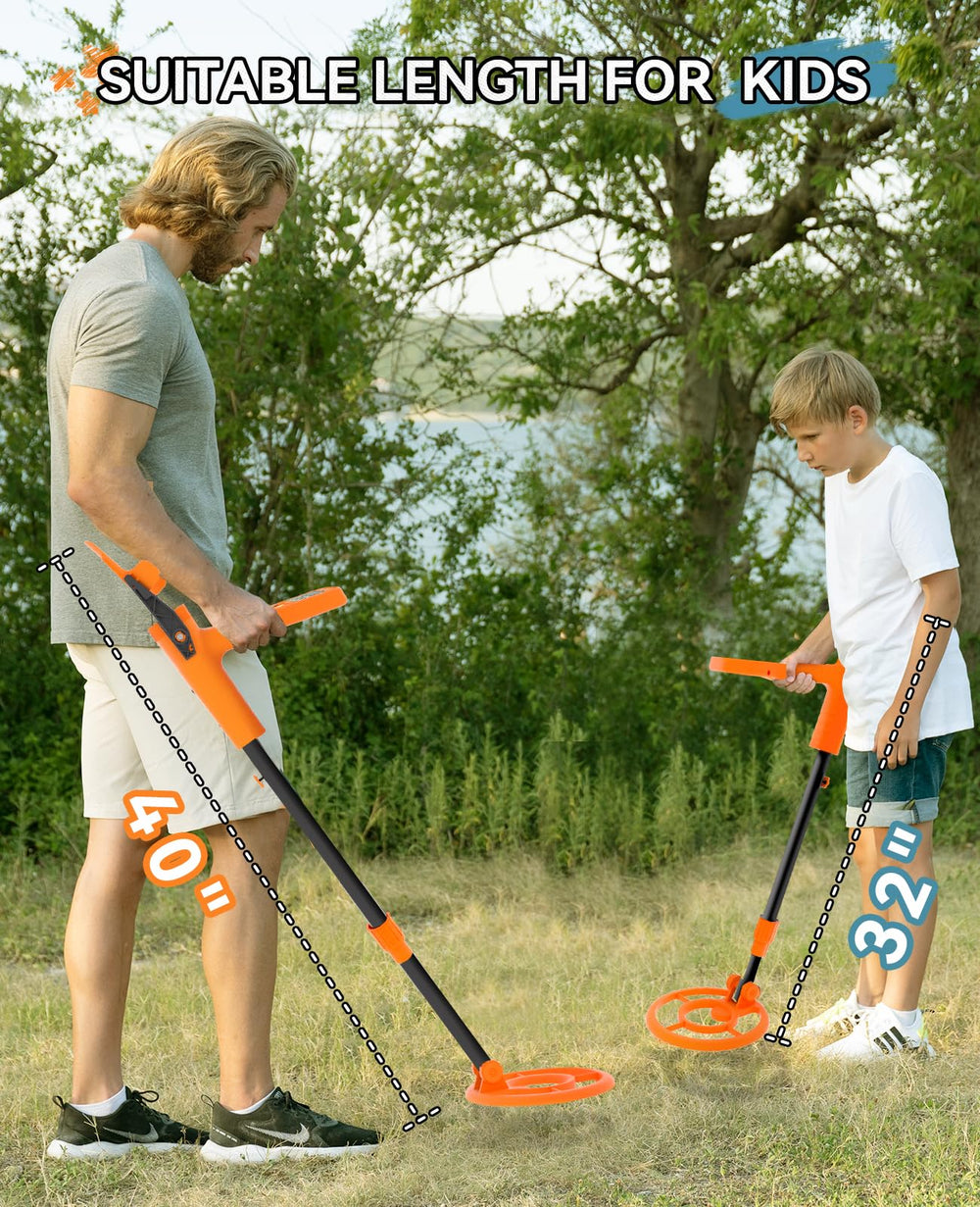 SUNPOW child-sized shovel and rake included for easy treasure recovery