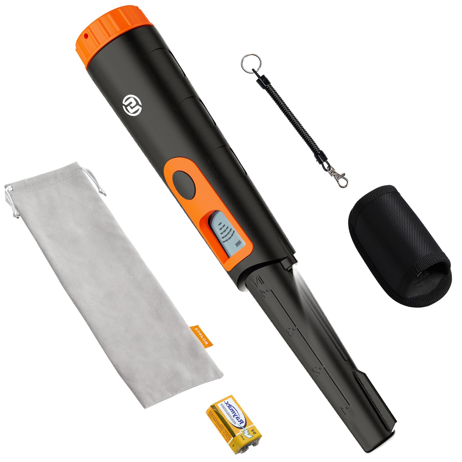 SUNPOW pinpointer front view showing controls and sturdy housing for reliable searches