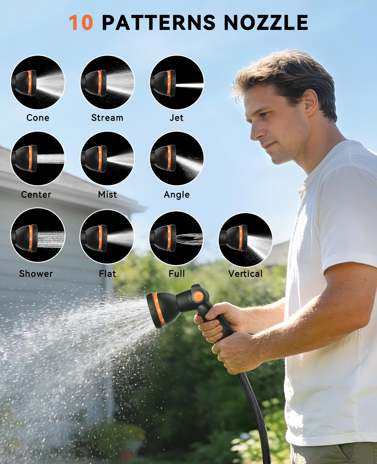 SUNPOW reel swiveling 180 degrees to access yard corners easily