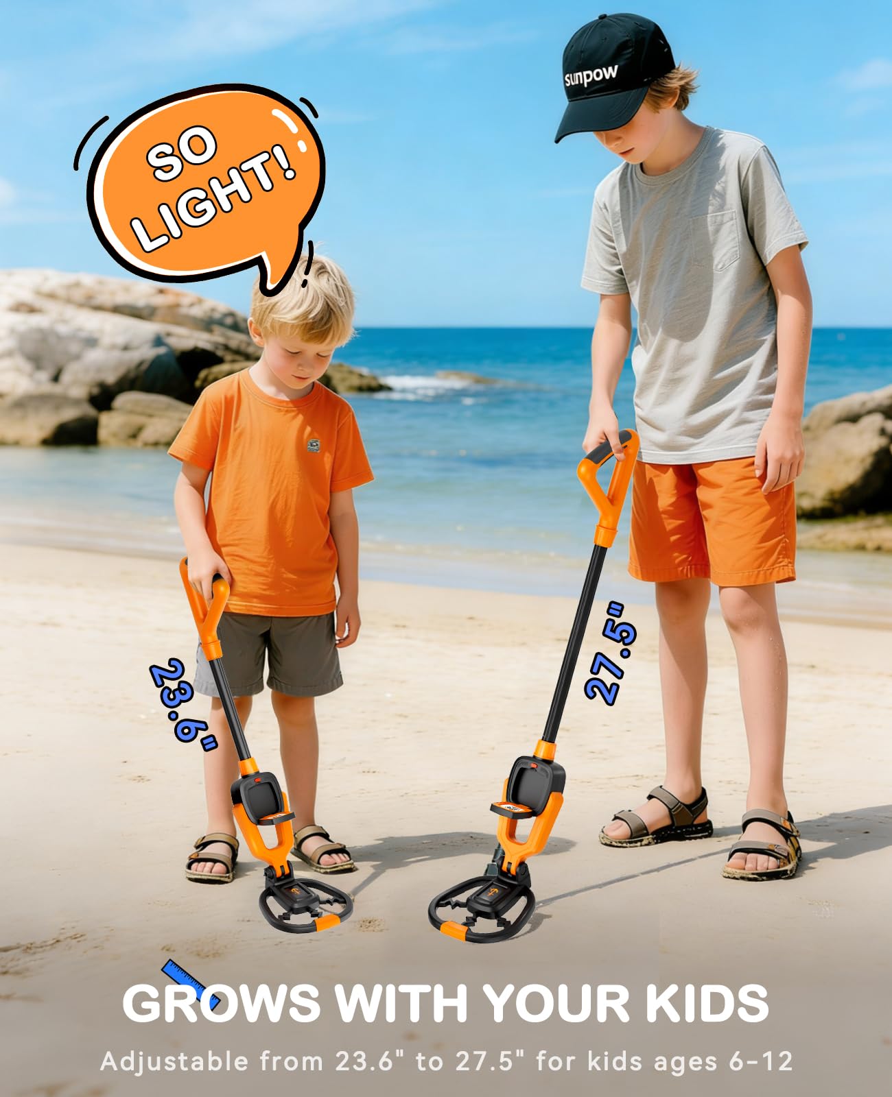SUNPOW plastic shovel and rake kit designed for safe digging and easy cleanup