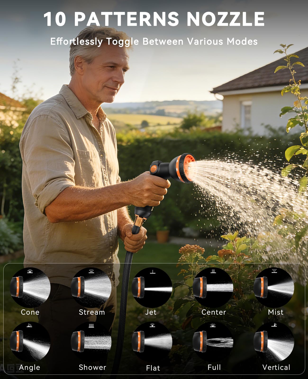 SUNPOW 180° swivel bracket showing flexible coverage across a patio