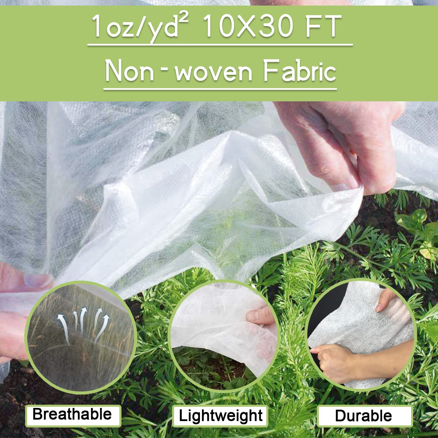 SUNPRO closeup of 1 oz/yd² non-woven fabric showing breathable texture for healthy growth