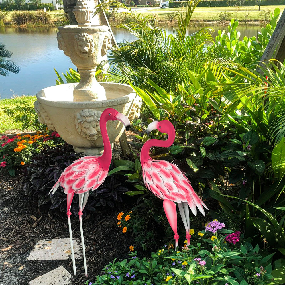 SUNREEK flamingo used indoors next to a planter for stylish room accent