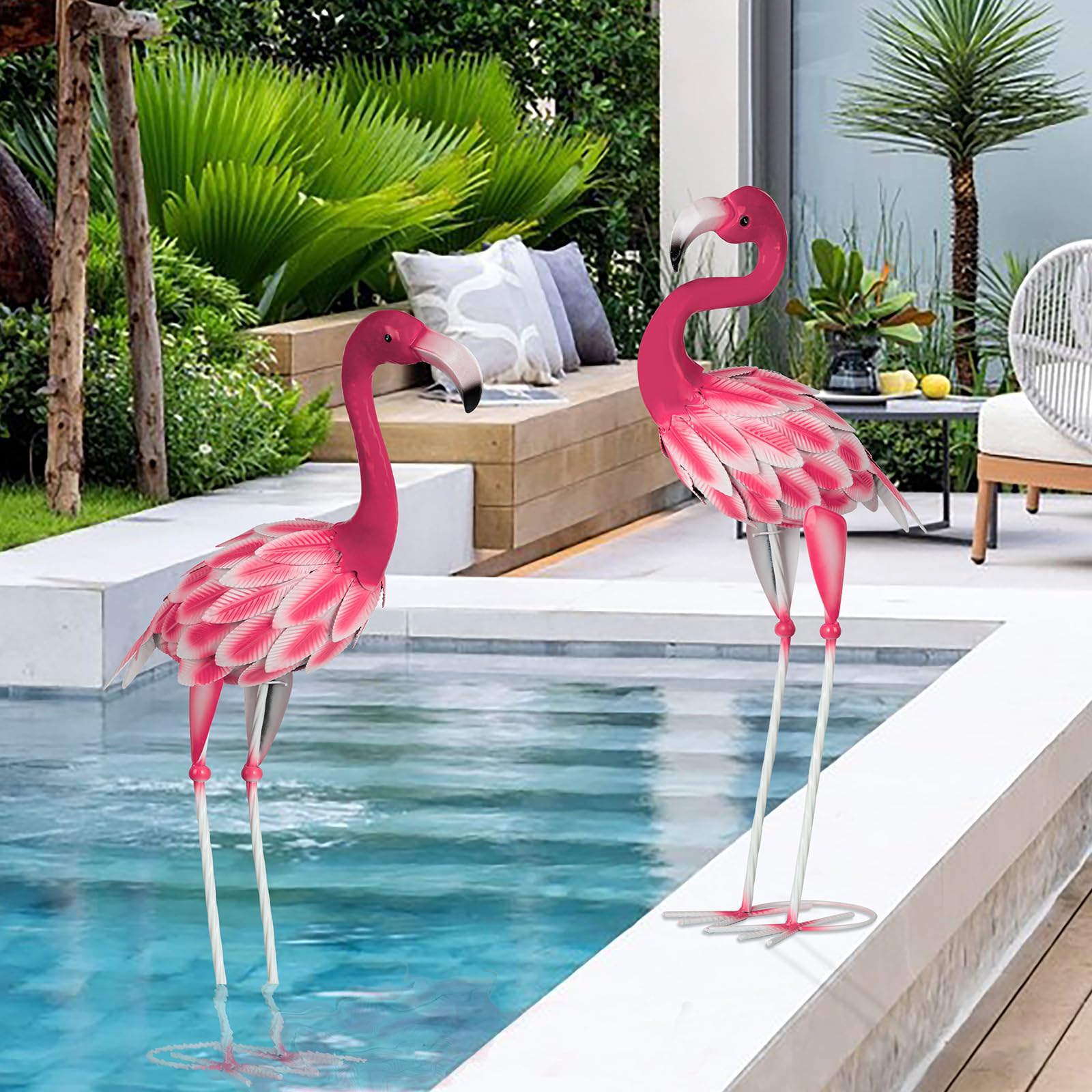SUNREEK pair styled on a patio near planters adding cheerful outdoor decor