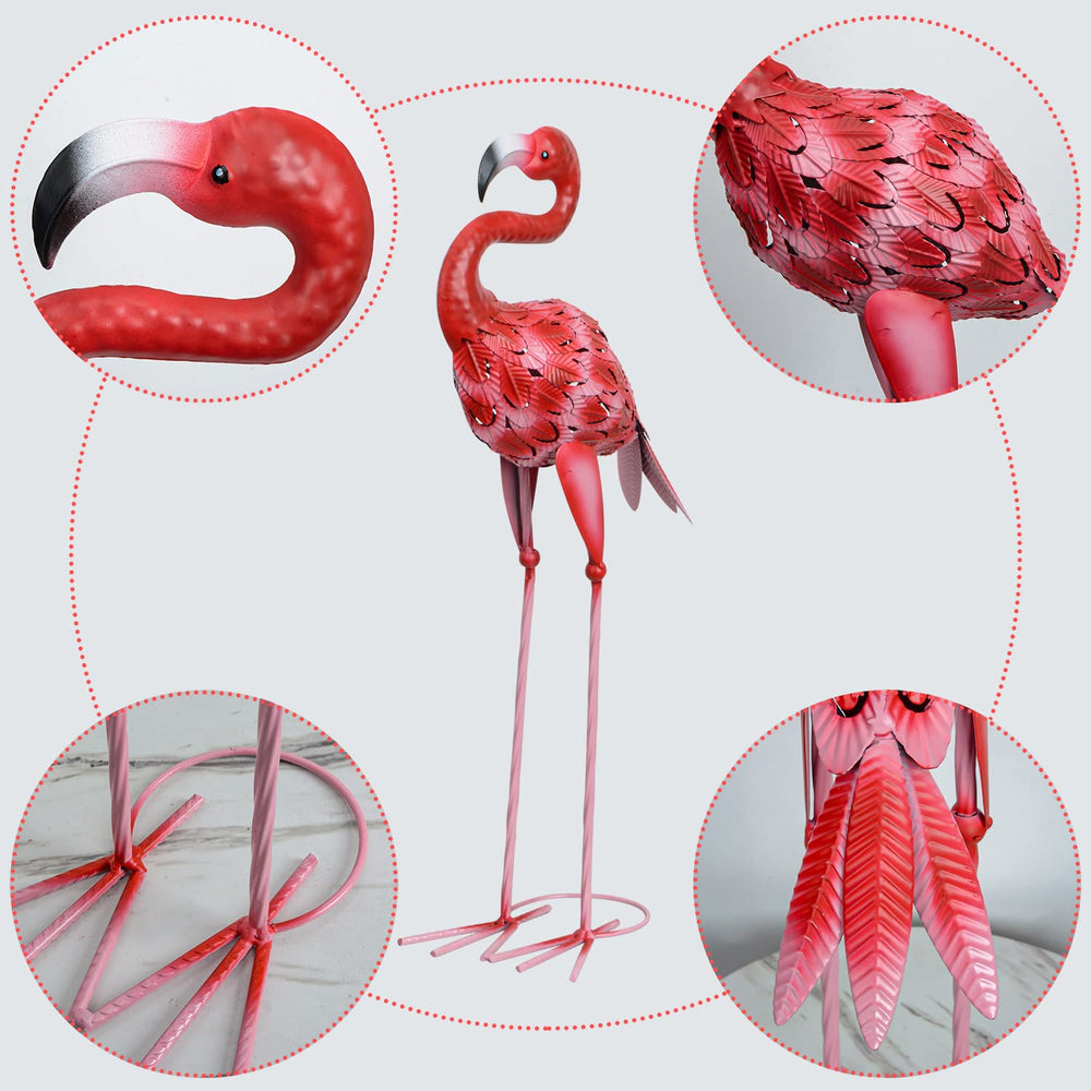 SUNREEK flamingo pair staged on a patio adding instant decorative focal point