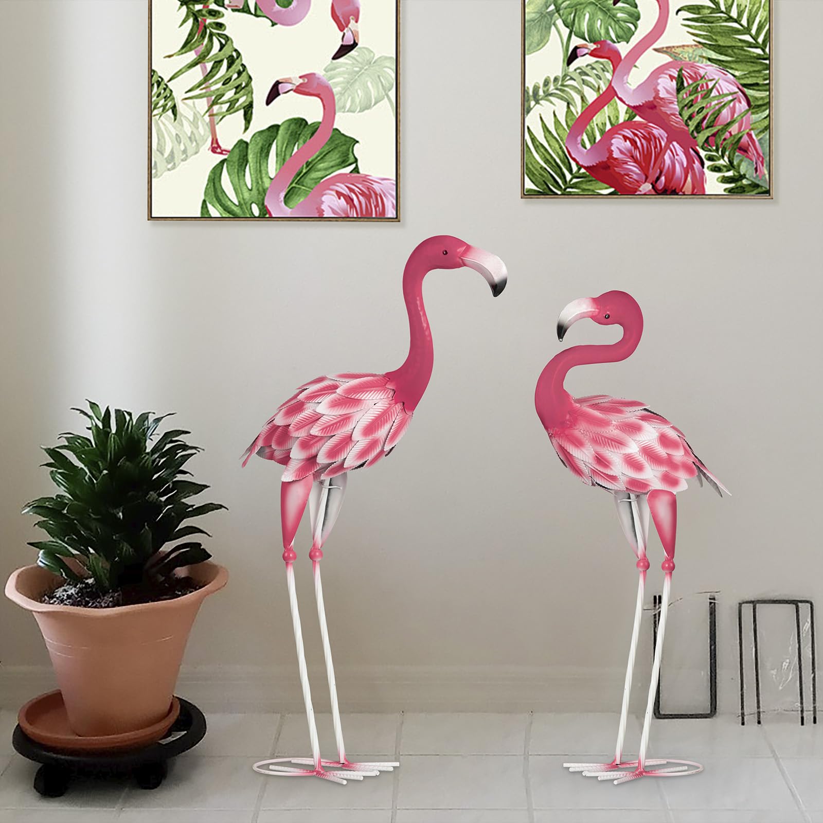 SUNREEK flamingos placed poolside adding whimsical, weather-resistant accent