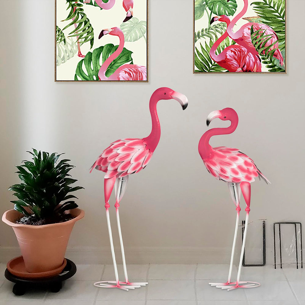 SUNREEK flamingos placed poolside adding whimsical, weather-resistant accent