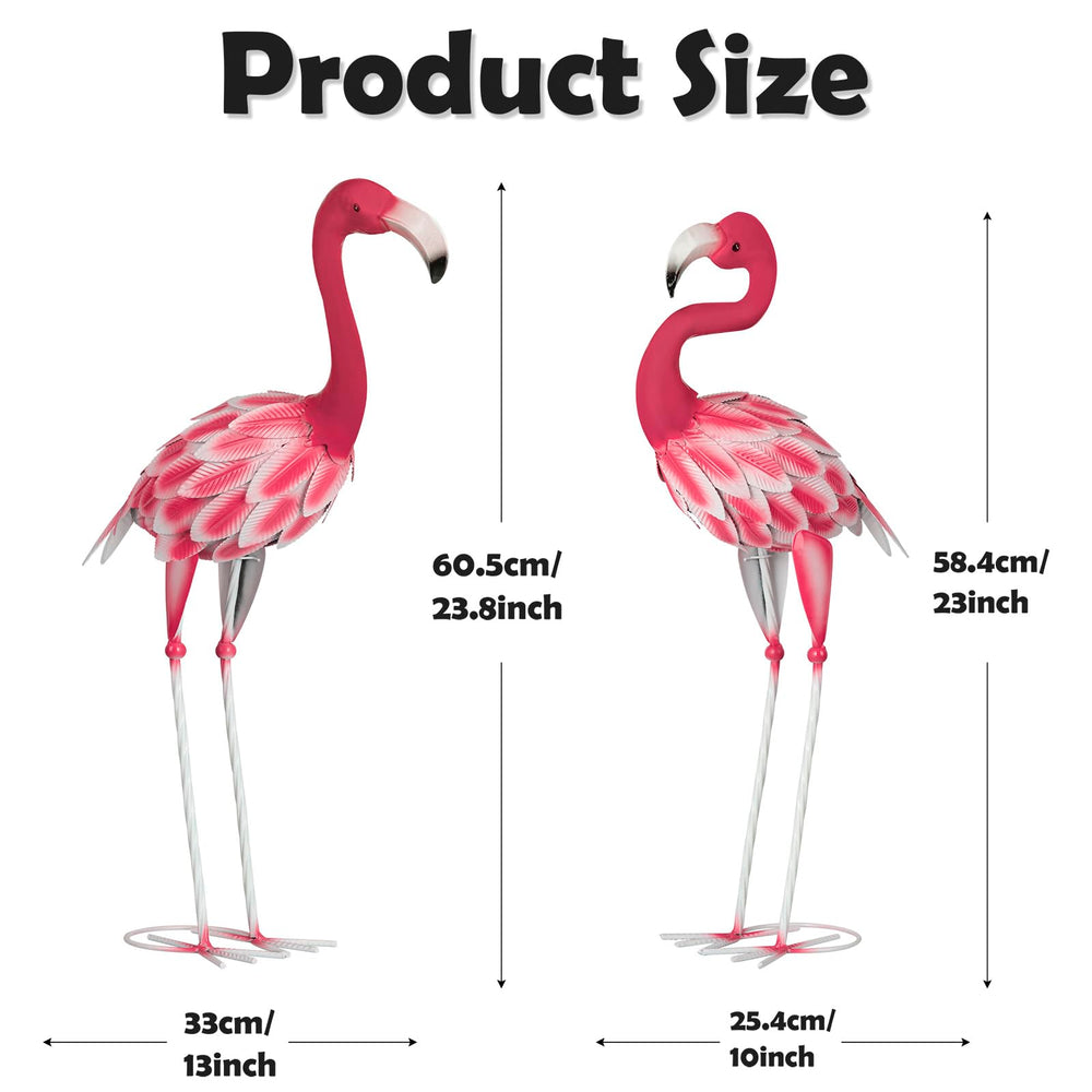 SUNREEK side profile of metal flamingo showing sculpted neck and silhouette benefit