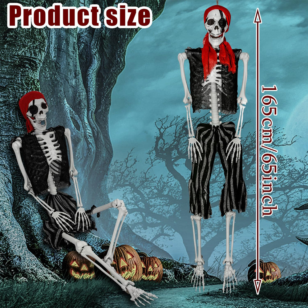 SUNREEK pirate skeleton close-up of face and movable jaw highlighting poseability