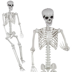 SUNREEK front view full-body skeleton shows life-size realism and instant spooky atmosphere
