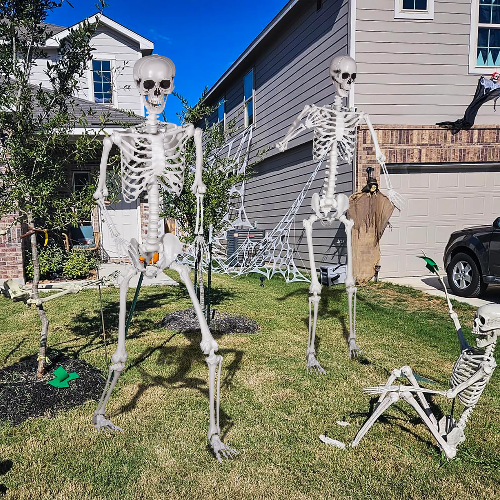 SUNREEK skeleton lying in graveyard scene offering realistic haunted atmosphere