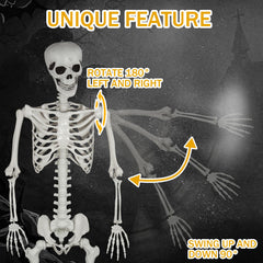 SUNREEK skeleton staged in yard graveyard scene adds realistic haunted-house depth