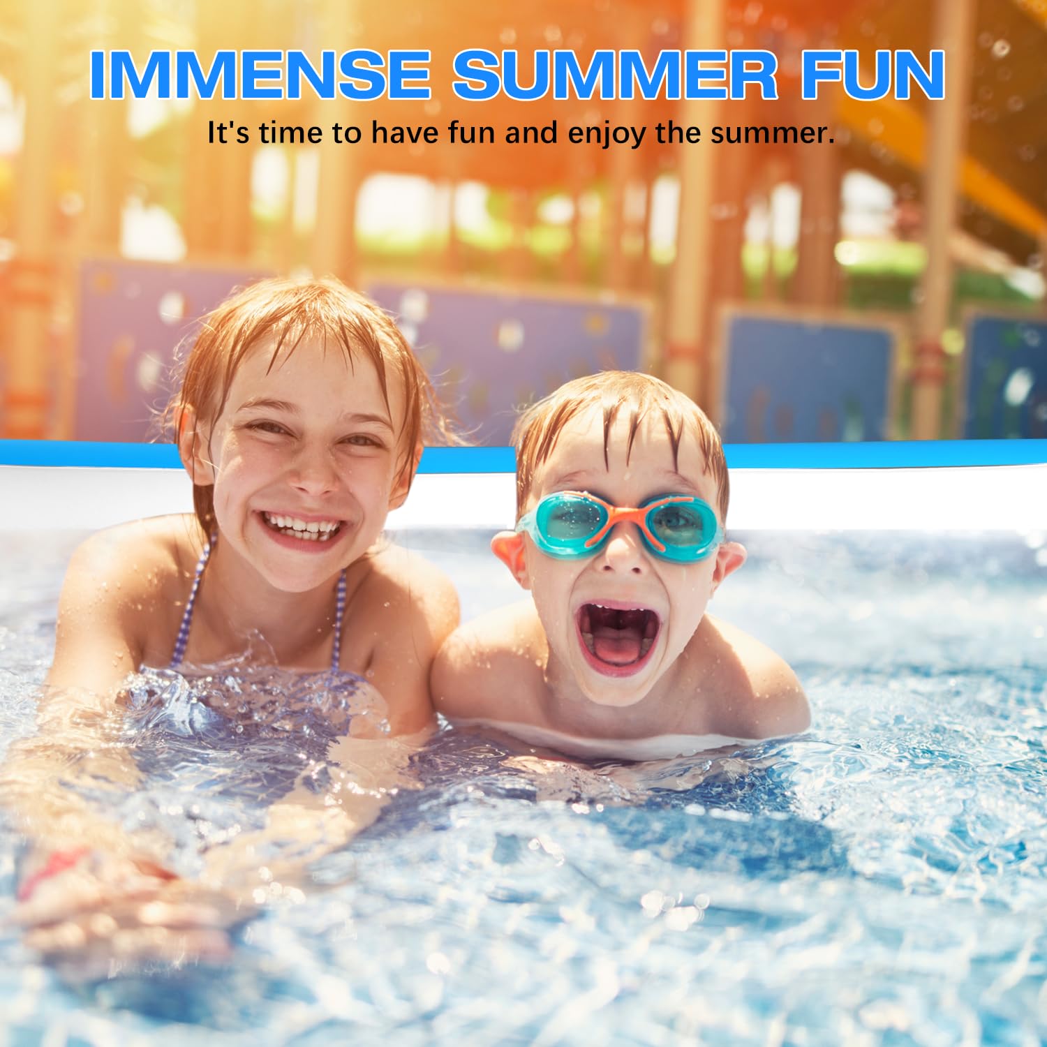 Sunrio backyard lifestyle scene showing pool in garden for summer entertaining