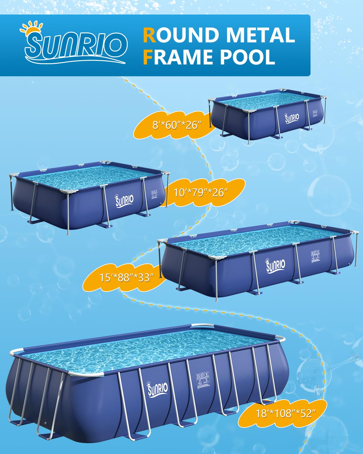 Sunrio laid-out assembly parts ready for quick 3-step installation benefit