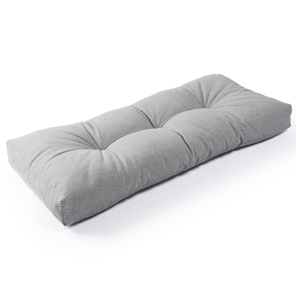 SUNROX bench cushion front view in heather grey shows plush seating comfort