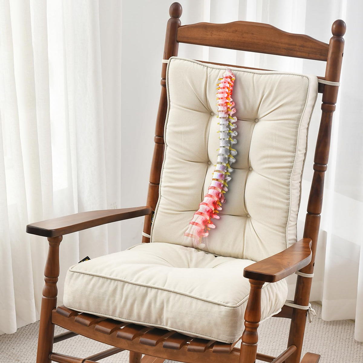 SUNROX front view of seat and back cushions showing cream color and tailored look