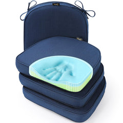 SUNROX front view of navy cushion showing neat shape and fit, improves chair comfort