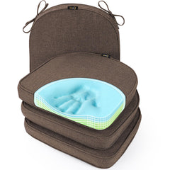 SUNROX front view of four heather chestnut cushions showing neat set and color durability