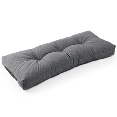 SUNROX front view heather charcoal bench cushion showing neat tufting and finished edges, enhancing bench comfort