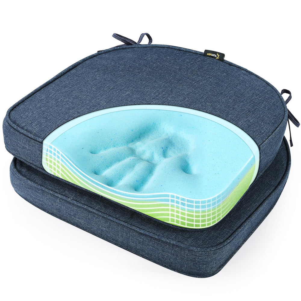 SUNROX front view heather indigo cushion showing color and shape for stylish seating
