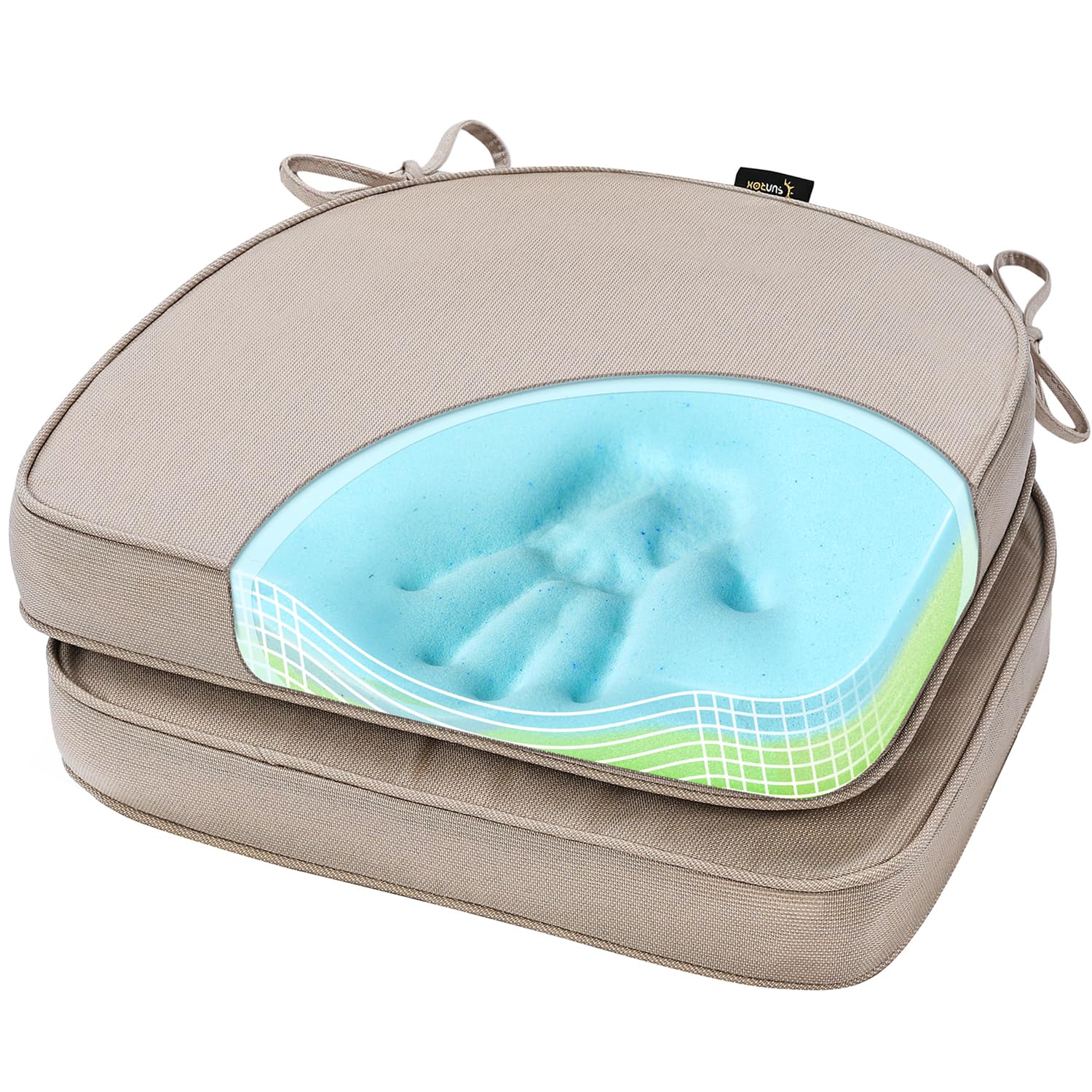 SUNROX front view set of 2 cushions showing style and reversible design benefit