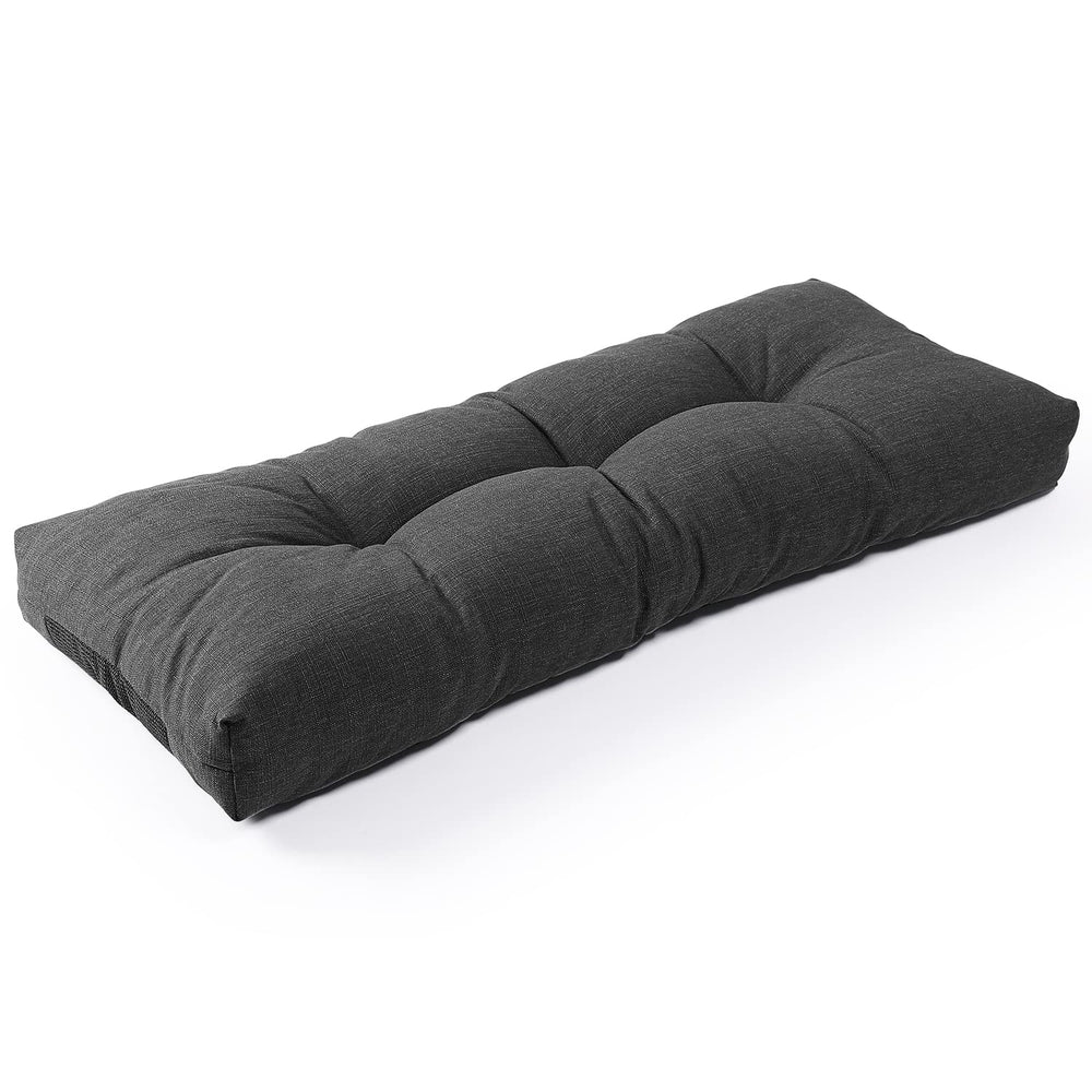 SUNROX front view of midnight bench cushion showing tufted comfort and deep color