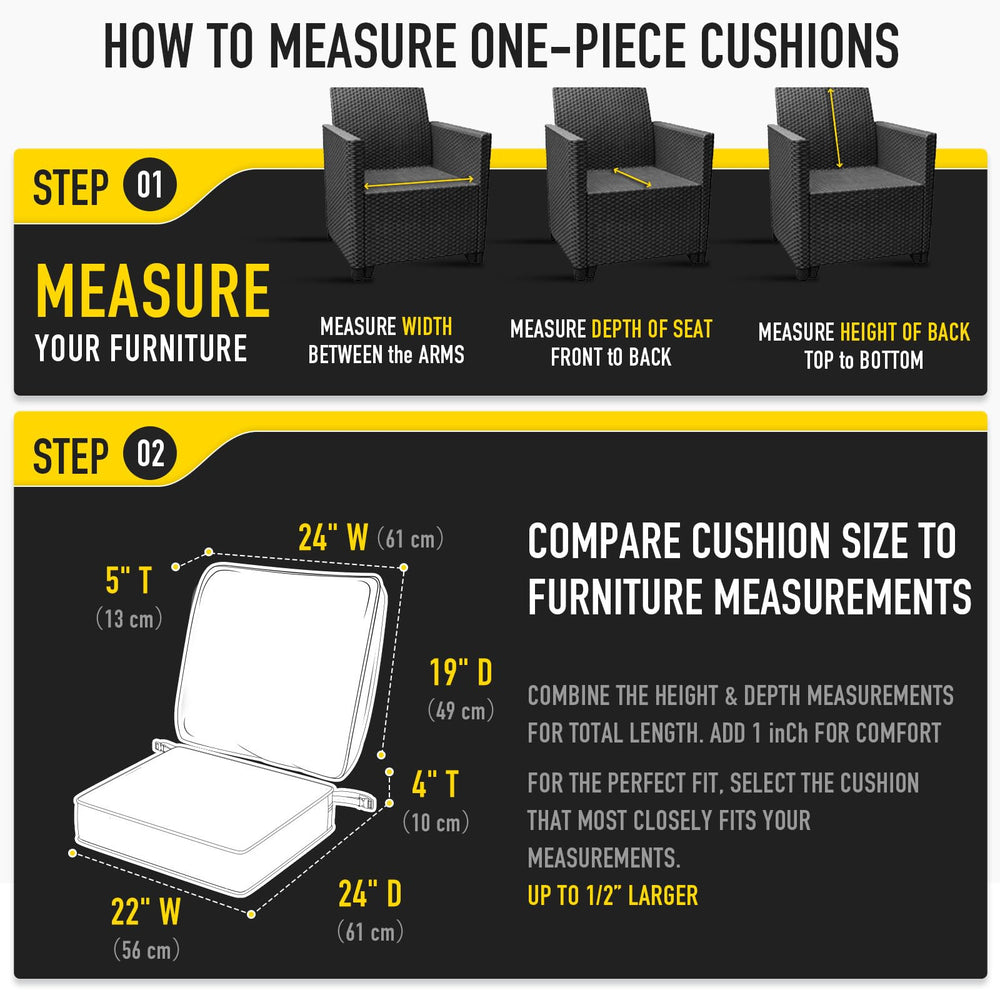 SUNROX cushion on chair for scale showing 22x24 inch seat comfort