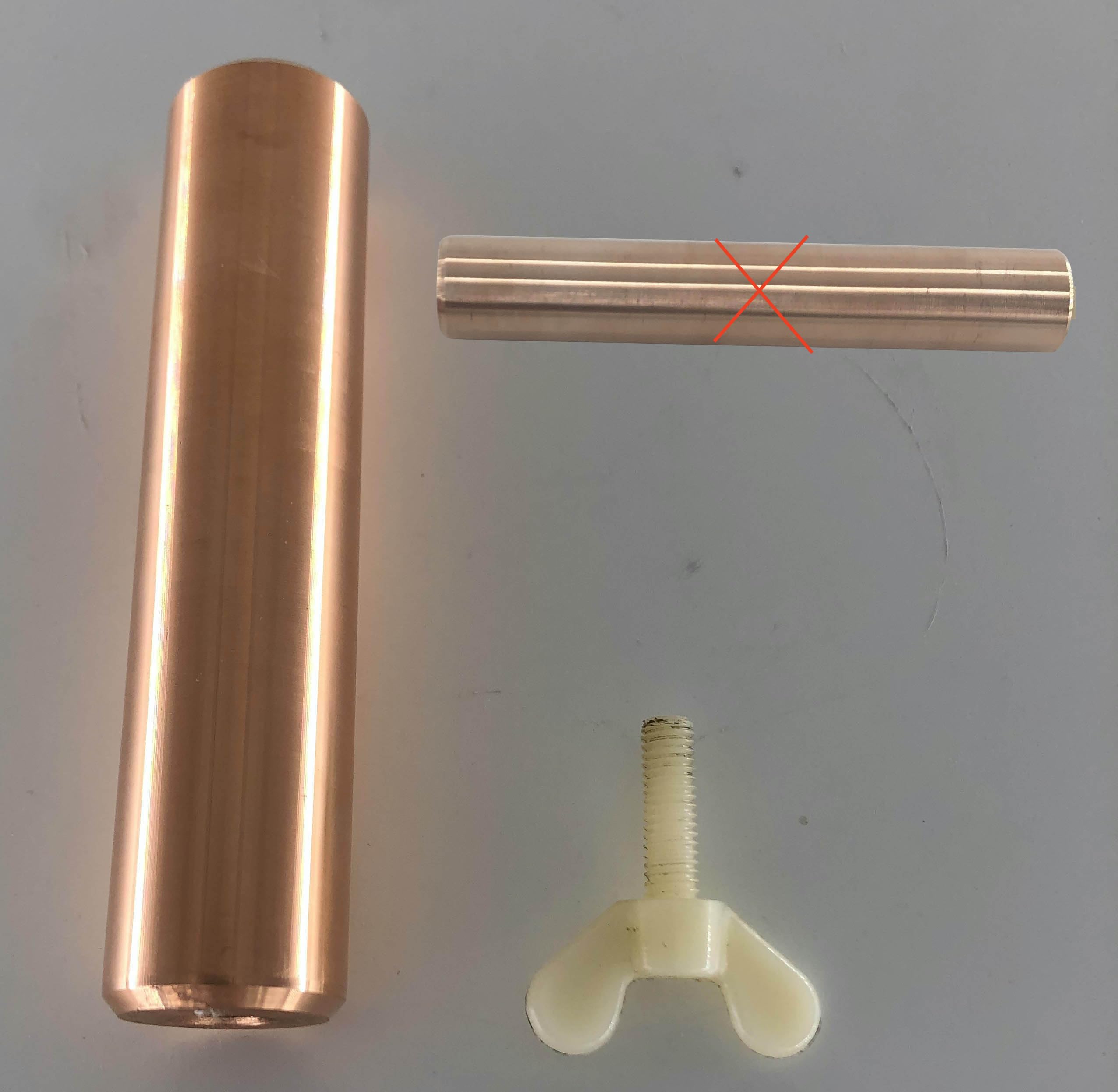 sunsest anode beside ruler showing 4.32 inch length and 0.97 inch diameter for compatibility