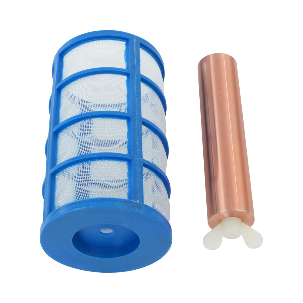 sunsest replacement filter and screw packaged with anode for immediate installation