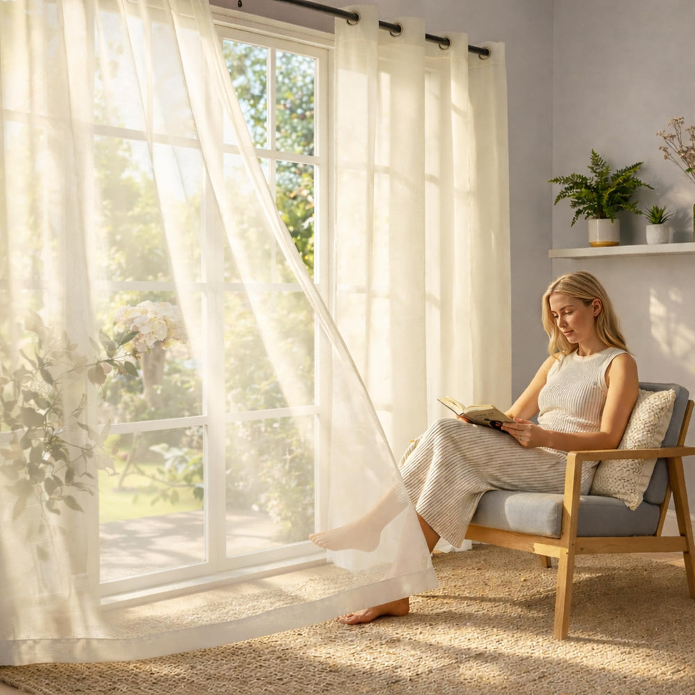 Sunshelf panels beside patio furniture showing size and proportion for styling choices