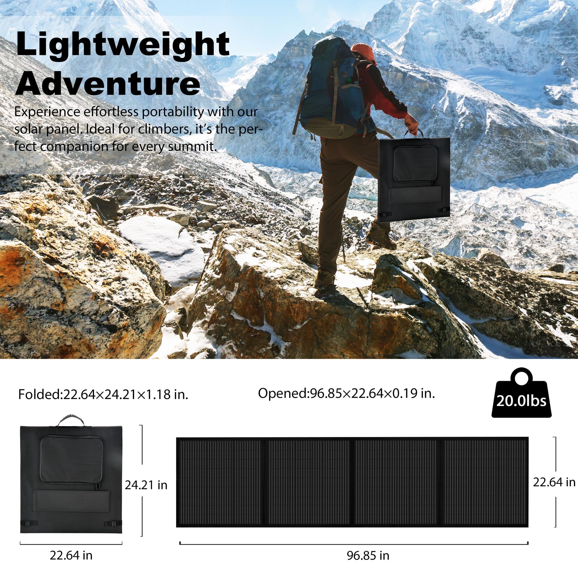SUNSUL open full panel capturing sunlight for faster power station charging